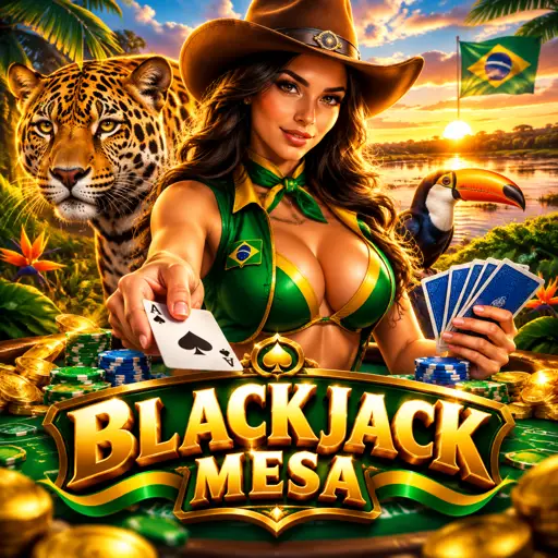 Mesa de blackjack ao vivo com dealer distribuindo cartas em HD